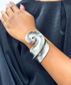 Matte Silver One Alloy Spiral Bracelet