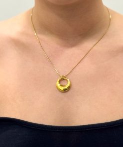 Gold Plated Circle Ring Necklace