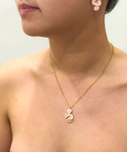 Pink Gold Curly Necklace